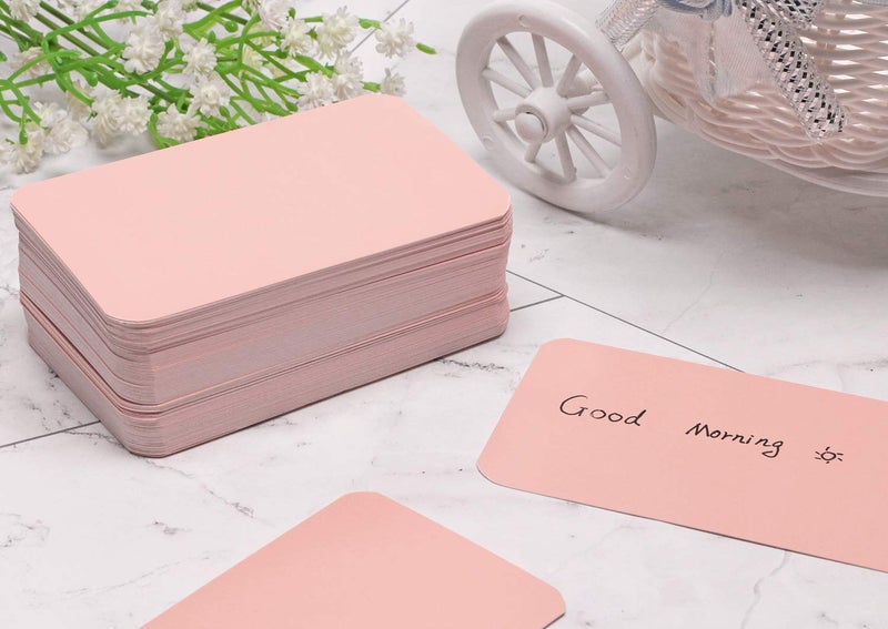 Penta Angel 100 Pcs Mini Paper Blank Gift Notes Cards DIY Craft Small Word Business Message Cards (Pink) - Image 4